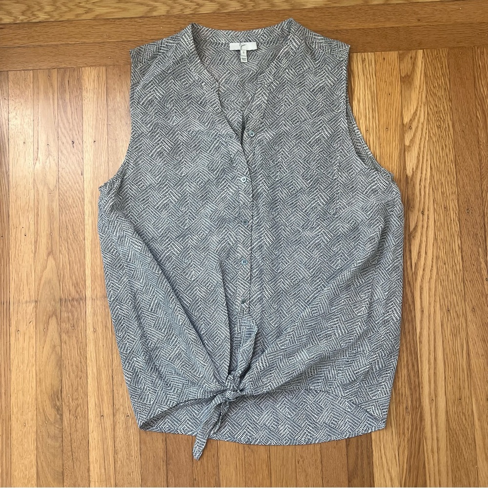 Joie Tie Front Silk Blouse
